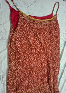 Boho Red Floral Maxi kurta and beautiful bottom