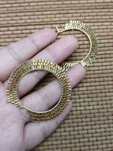 Gold Textured Hoop Earrings