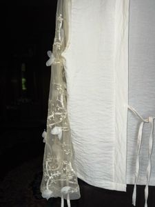 WHITE KIMONO-STYLE TOP with EMBROIDERED SLEEVE