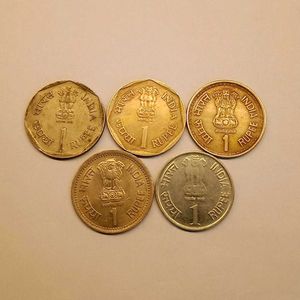 Small Set Of 1 Rupee Commemorative Coins