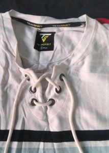 Men's Striped Lace-Up T-Shirt