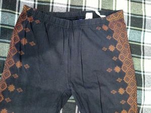 Boho Embroidered Black Trousers