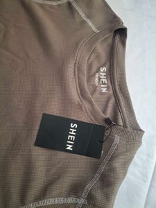 Casual Grey T-Shirt with White Stitching