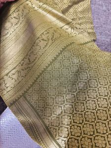 green saree with Clutch Bag