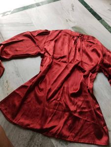 Elegant Rust Satin Blouse