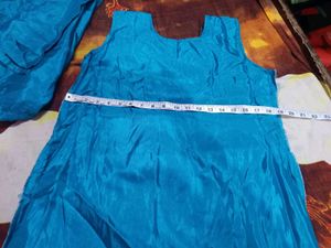 Elegant Blue Anarkali Kurta Bottom Set