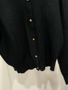 Classic Black Button Cardigan