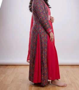 Long frock with Printed Shrug