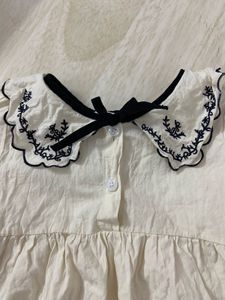 Baby Girl's Cute Romper with Collar