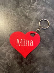 Personalized Name Heart Keychain