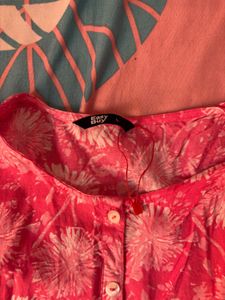 Floral Print Cotton long Kurti