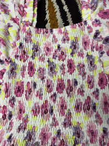 Floral Smocked Ruffle Sleeve Top