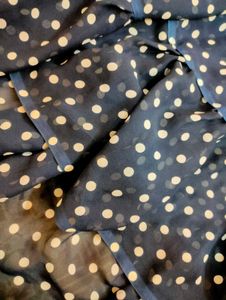 Navy Polka Dot Ruffle Skirt