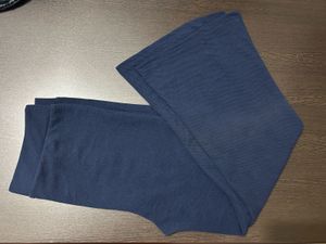 Navy Blue Textured Pants
