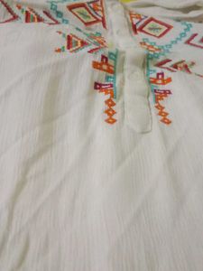 Off White Embroidered Tunic