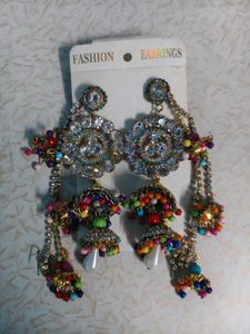 Exquisite Jhumka Earrings with Chain