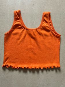 Orange &amp; Black Crop Tank Tops (2 Pc Set)