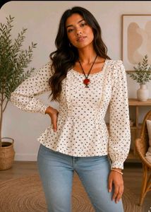 Chic Floral Print Peplum Top