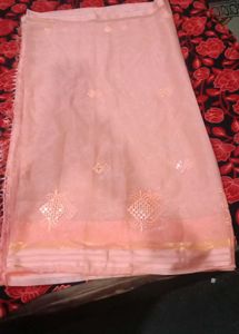 Elegant Pink Embroidered Saree