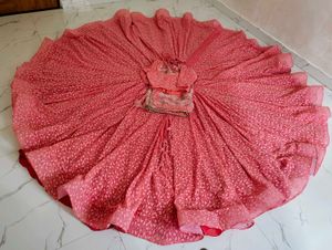 Elegant Pink Printed Lehenga Choli Set