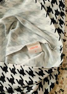 Houndstooth Print Midi Dress