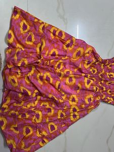 Vibrant Ikat Print Tiered Skirt