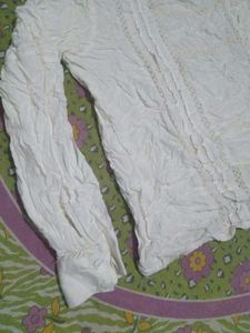 White Crinkle Textured Top