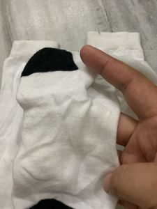 White Socks with Black Star Detail