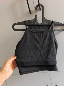 Y2K Crochet Cardigan &amp; Black crop top