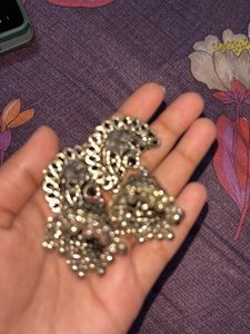 Designer Oxidized Jhumka Earrings