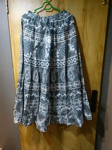 Cotton Printed Patterned Maxi Skirt