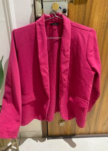 Pink Casual Blazer
