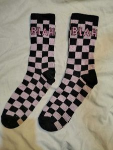 Y2K Vibes Checkered &amp; Heart Socks