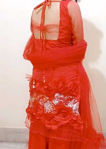 Stunning Red Ethnic Kurta Set with Dupatta