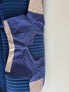 Elegant Blue &amp; Gold Embroidered Saree