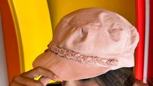 Boho Style Pink Cadet Hat