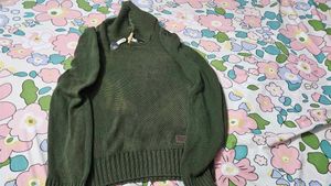 Olive Green Chunky Knit Sweater