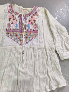 Boho Embroidered Tunic Top