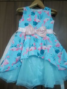 Flamingo Print Party Dress
