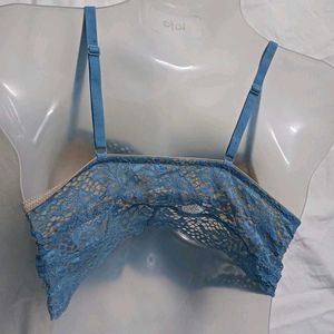 ⭐ Sheer Blue Lace Bra