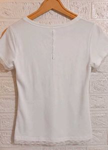 Noun "What the Helly?" T-Shirt with Lace Top