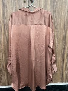 H&amp;M Satin Oversized Shirt
