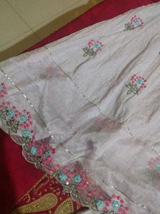 Beautiful White Embroidered Ethnic Gown