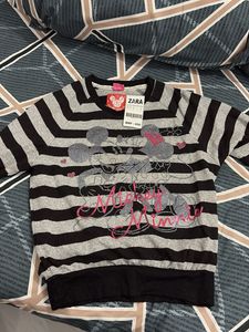 Zara Mickey & Minnie Mouse Striped T-Shirt