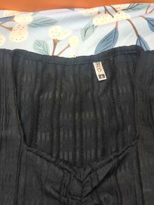Chic Black Ruched Square Neck Top