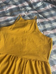 Mustard Yellow Tiered Halter Dress