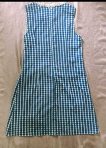 Blue Gingham Wrap Dress