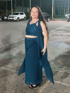 Stunning Blue Sequin Lehenga Choli