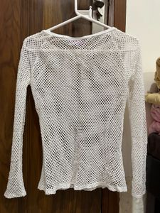 Open-Knit Mesh Top