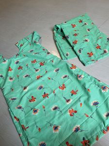 Green Floral Kurta